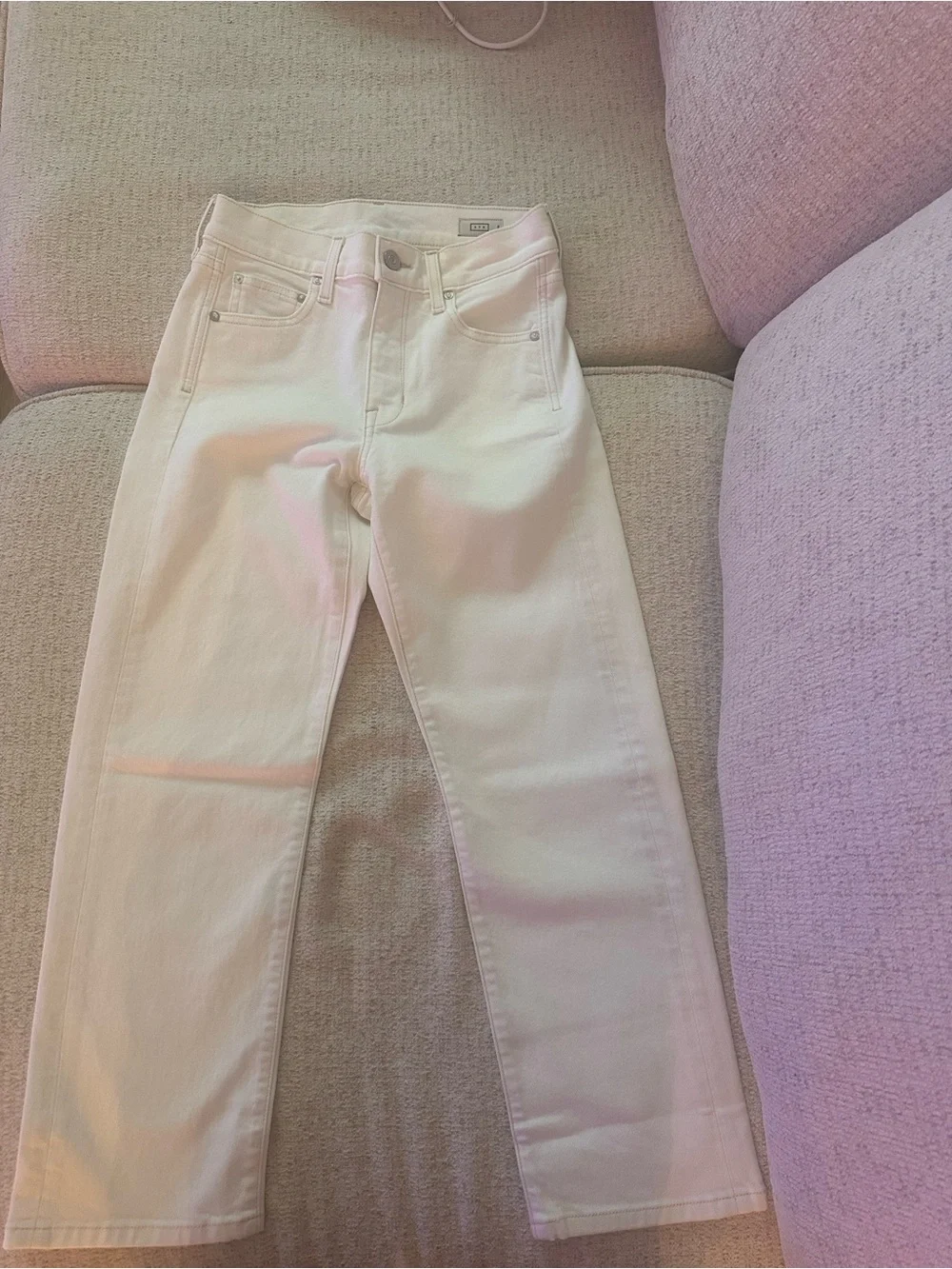 AYR YAYA Cream Straight-Leg Women's Jeans - Picture 1 of 7